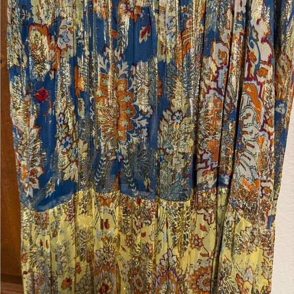 Anthropologie gold thread maxi dress - Picture 5 of 5